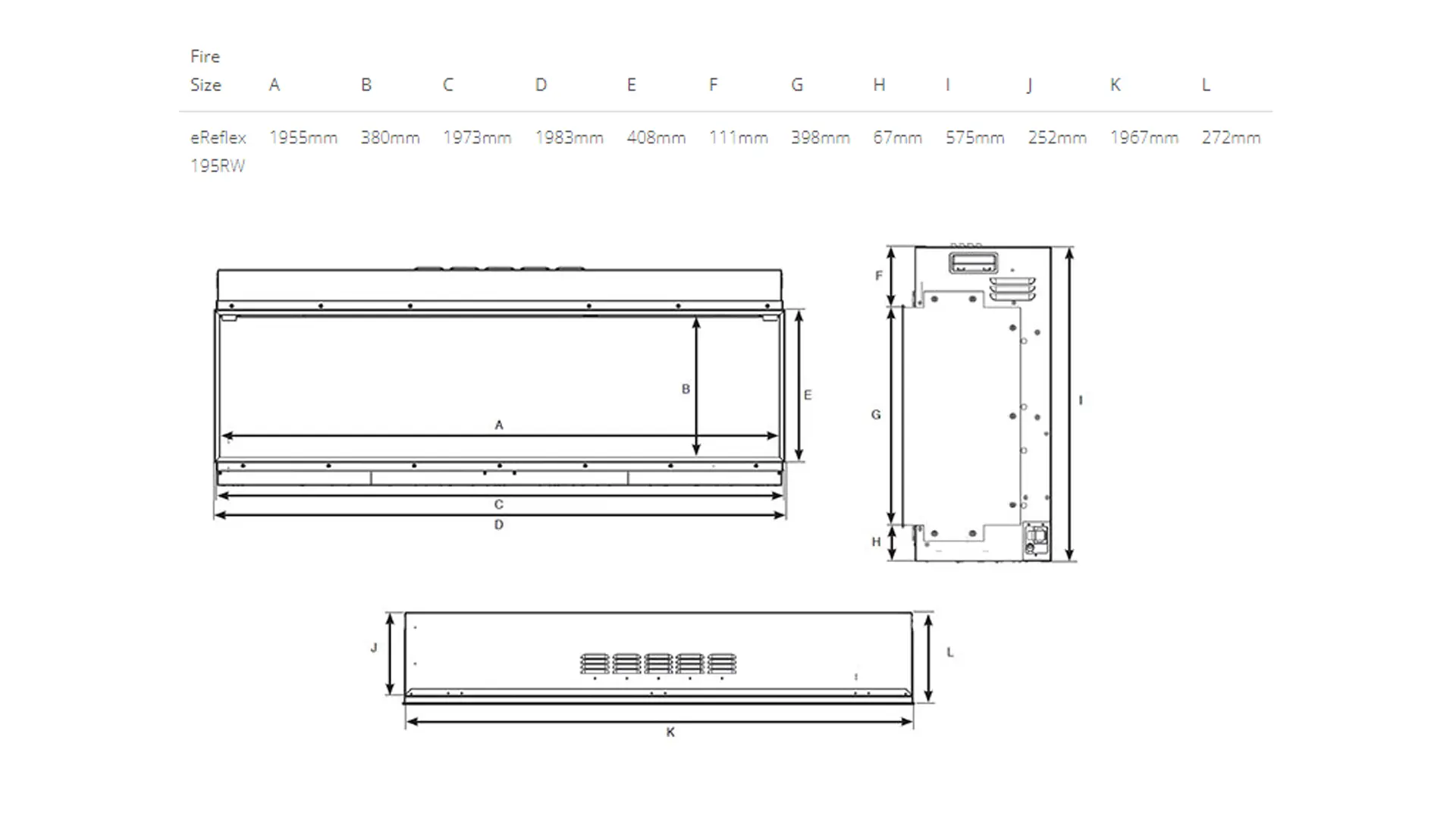 Sizing Table and Dimensions