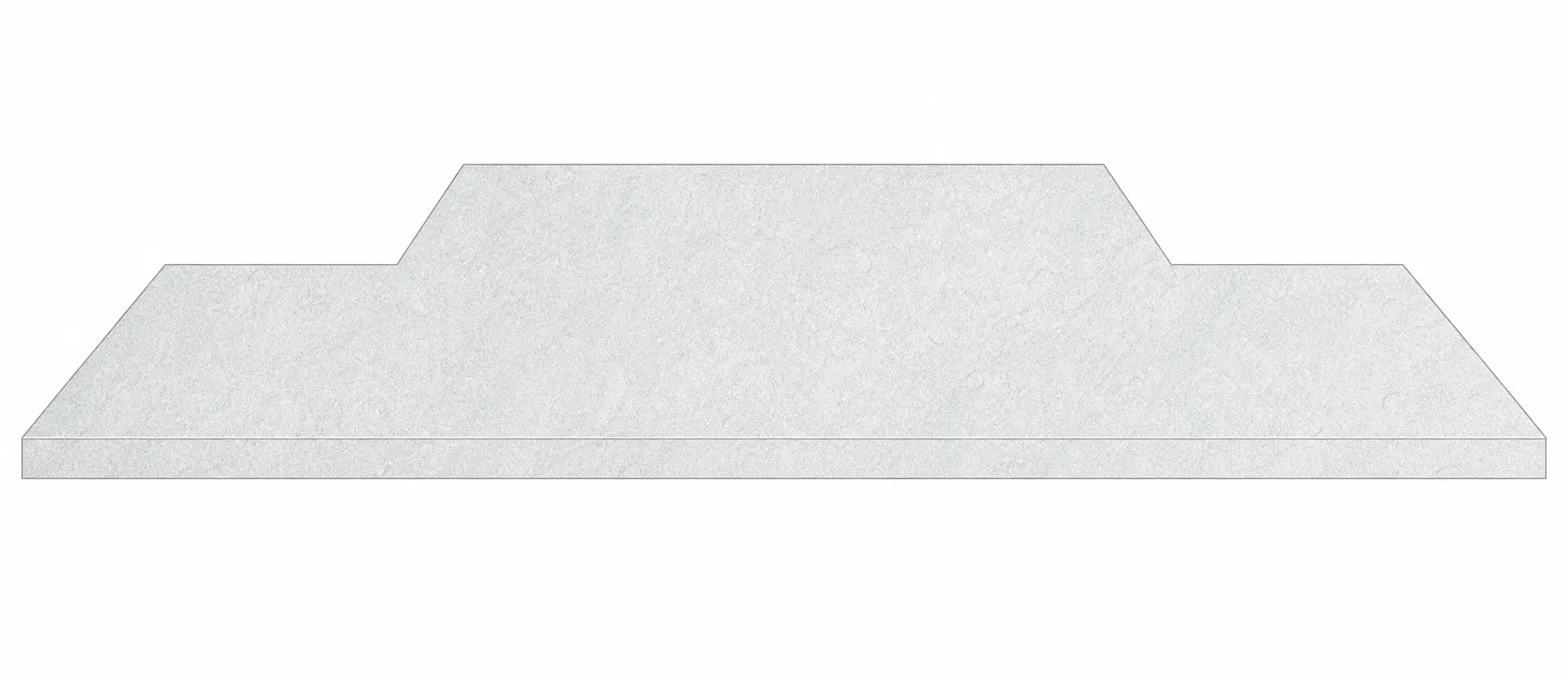 One Piece Hearth & Back Hearth with Book Match in Bateig Azul Honed Limestone