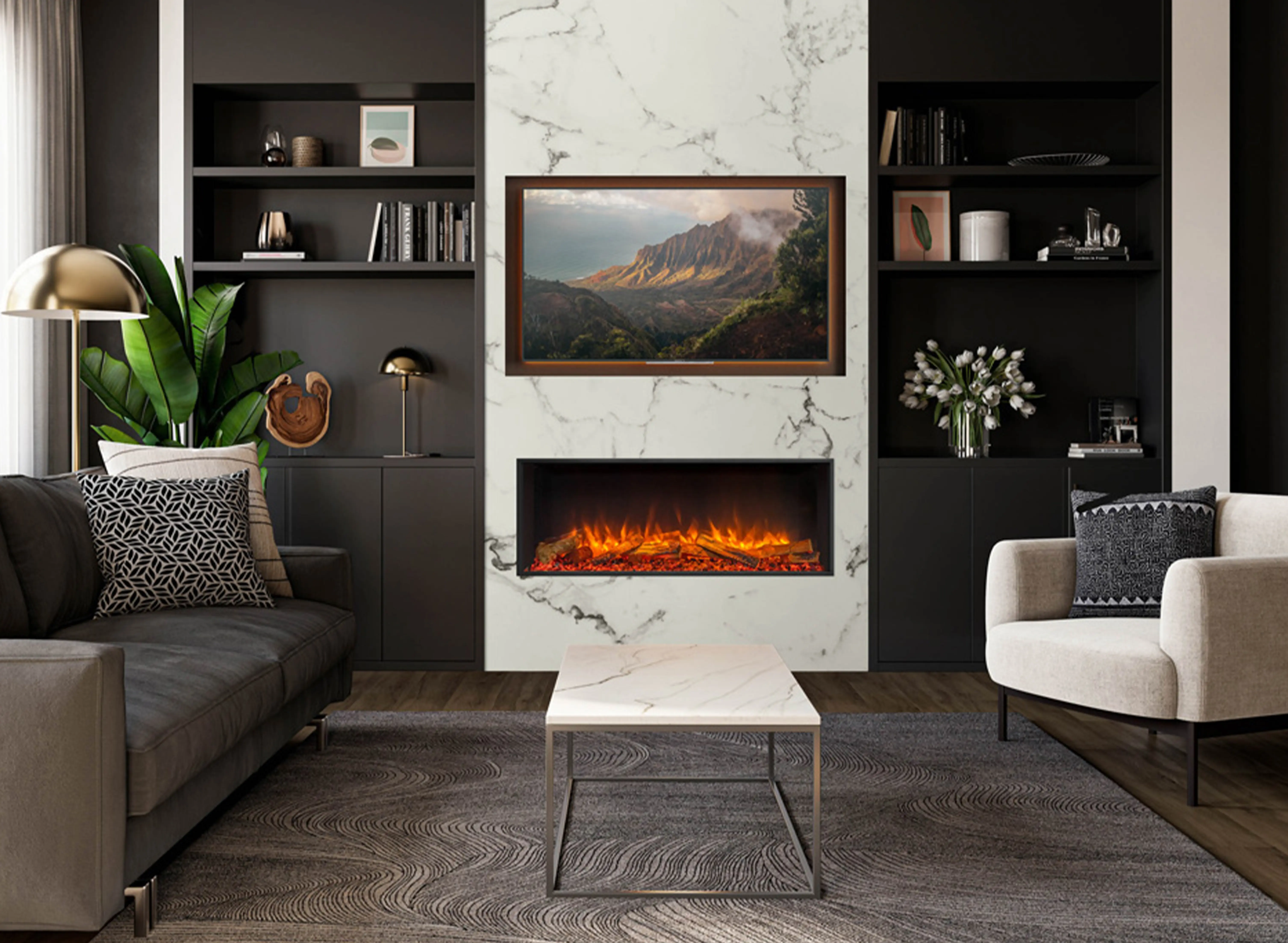 eReflex 110RW with Oak Log Effect Single Sided Installation